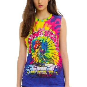 NEW! Rolling Stones Tie-Dye Dragon Tank Shirt XS